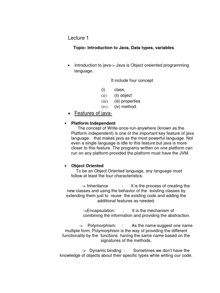 Java Study Material | PDF | Method (Computer Programming) | Thread ...