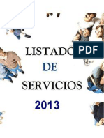 LISTADO DE SERVICIOS 2013 