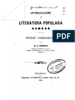 Introducere in Literatura Populară Romană TH D Sperantia 1904 PDF