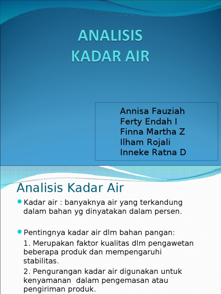 Jurnal Analisis Kadar Air: Pentingnya Pengukuran dalam Berbagai Industri