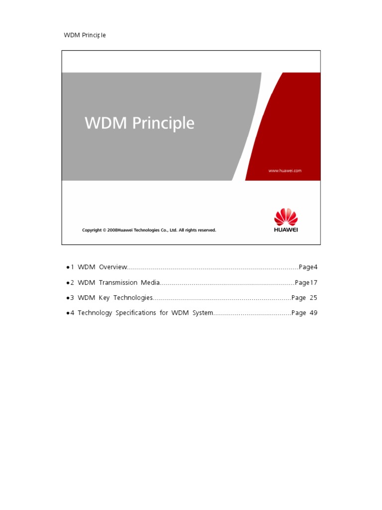 Wdm Principle Pdf Wavelength Division Multiplexing Optical Fiber