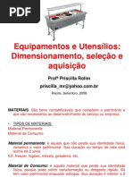 equipamentos e utensílios