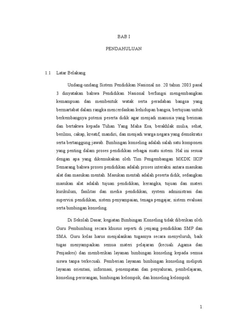 Bimbingan Konseling Di Sd