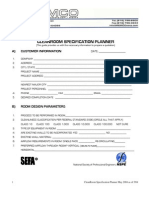 Cleanroom Specification Planner: A) Customer Information