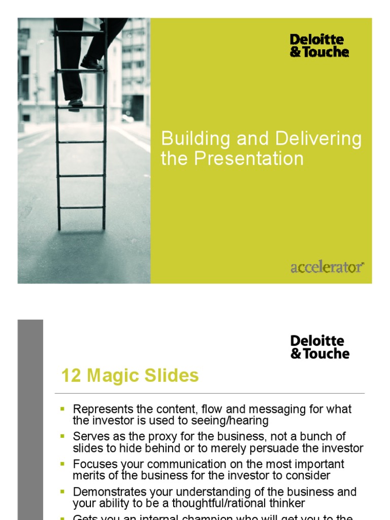 12 Magic Slides Investor Presentation Presenting Template | PDF ...