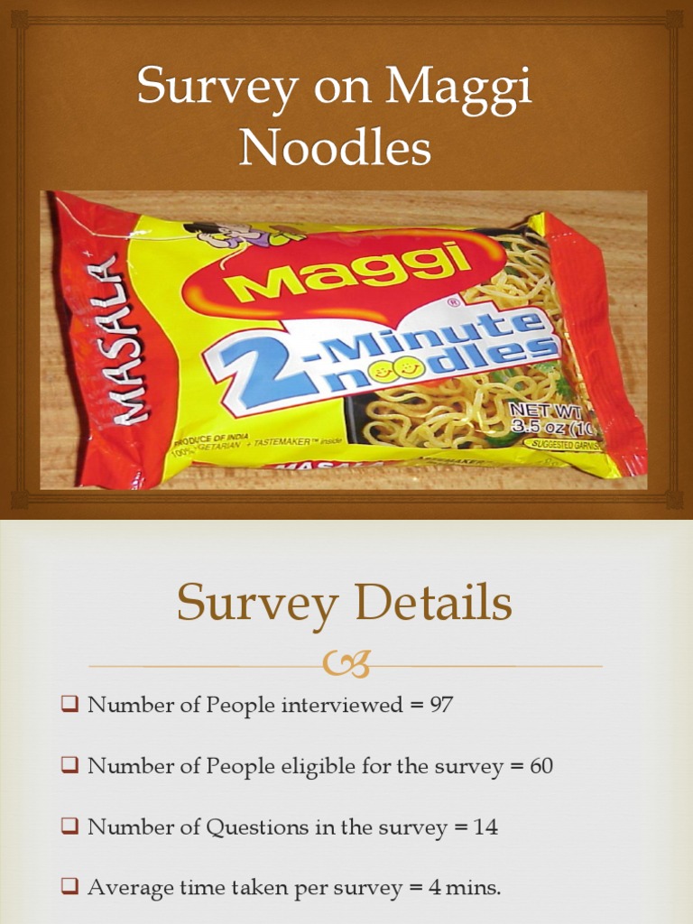 Survey On Maggi Noodles PDF Noodle Environment
