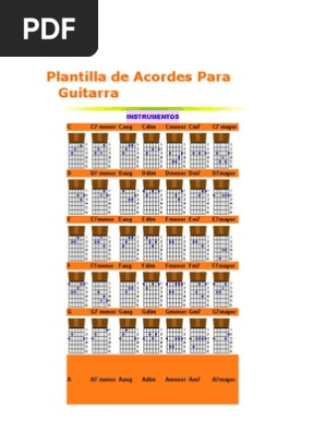 Acordes Guitarra Pdf Plantillas De Acordes Y Escalas Para Imprimir