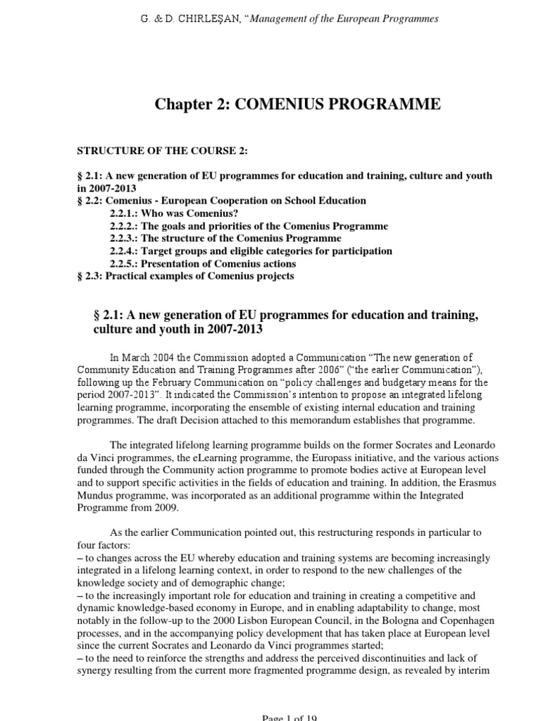 Comenius Programme Overview and Goals | PDF | Vocational Education ...