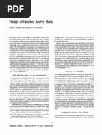 Design of Headed Anchor Bolts