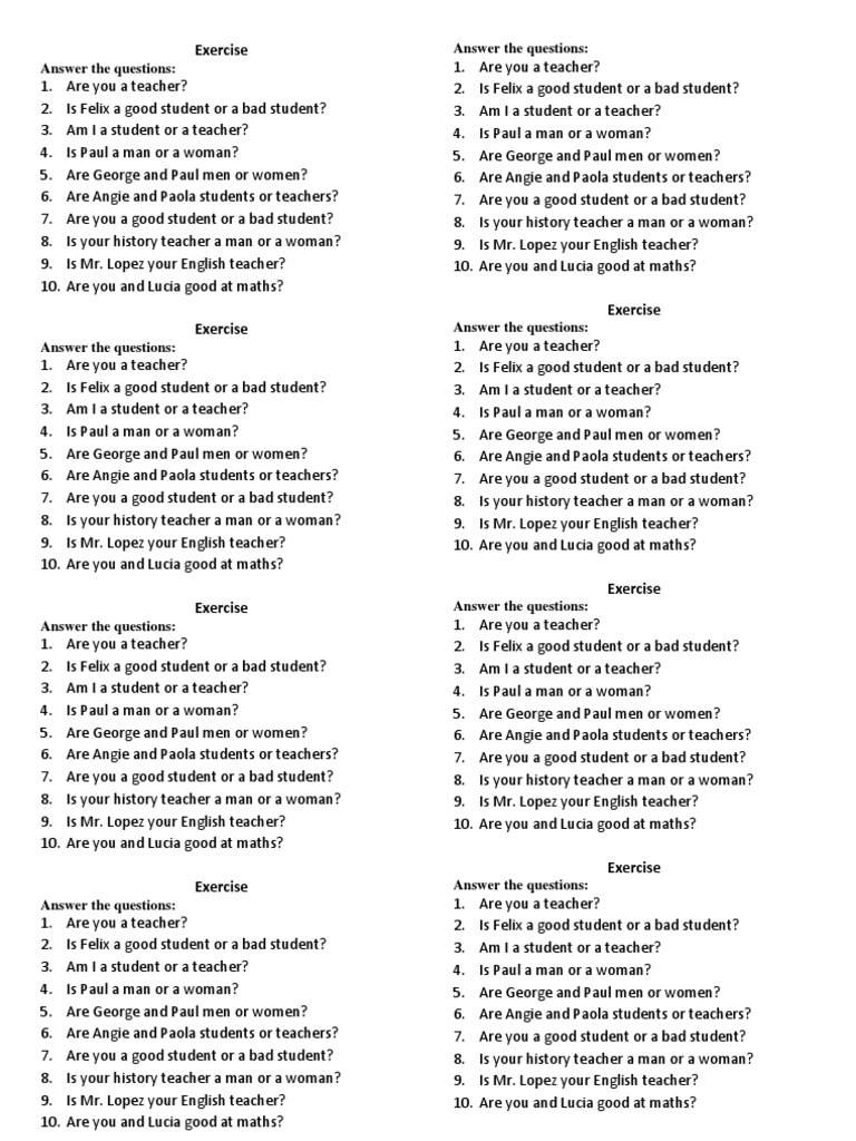 Student and Teacher Role Questions | PDF