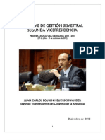 Informe de Gestión Semestral de La Segunda Vicepresidencia Del Congreso