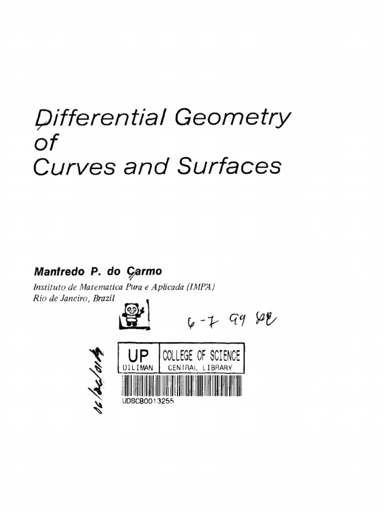 Differential Geometry of Curves and Surfaces PDF