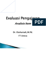 Analisis Item Evaluasi Pengajaran Bpk. Eko Hariadi