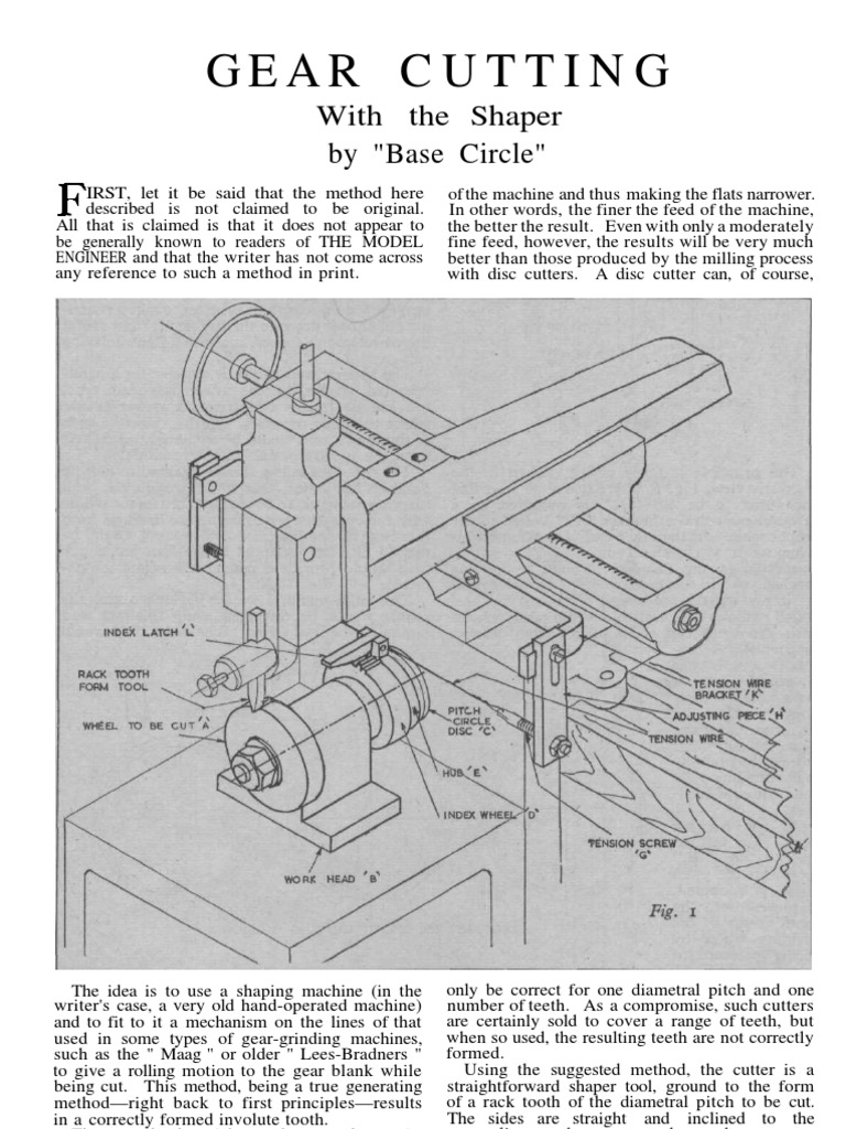Shaper Gear Cutting PDF Gear Wire
