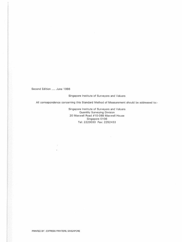 Standard Method of Measurement SG Singapore