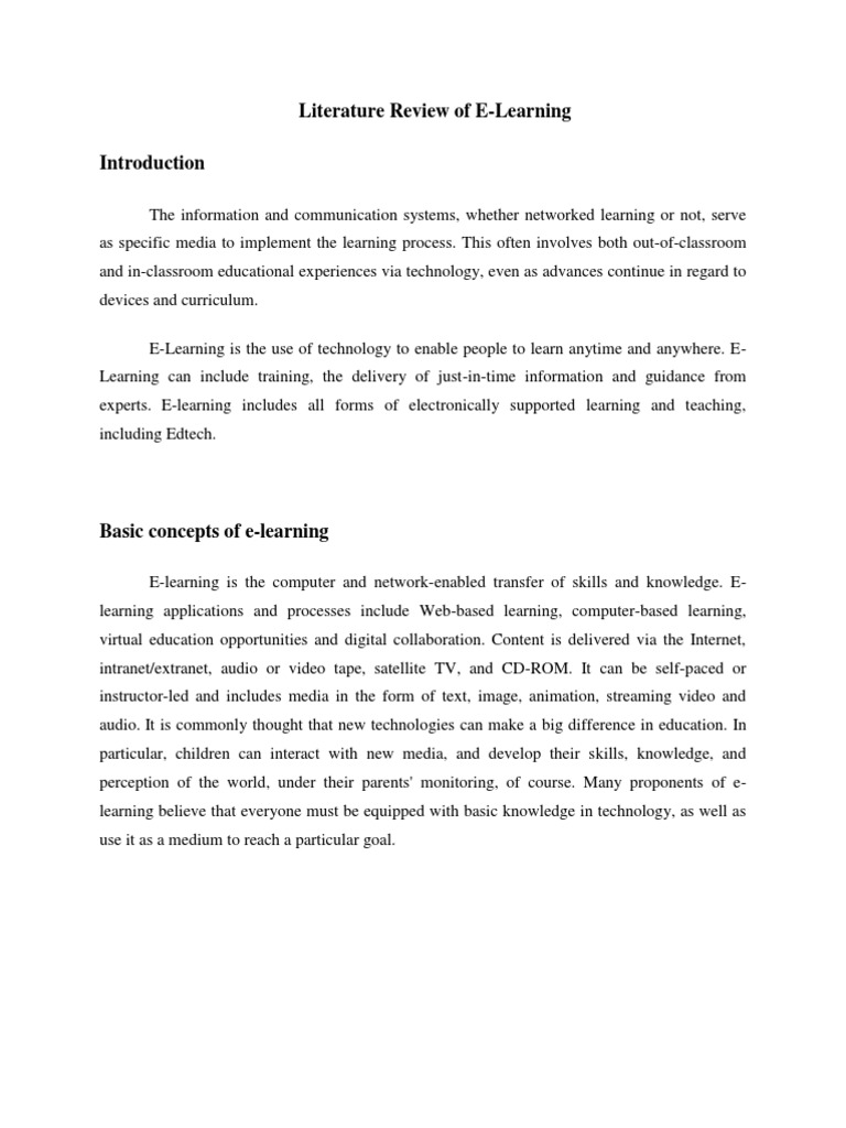 literature review on educational technology