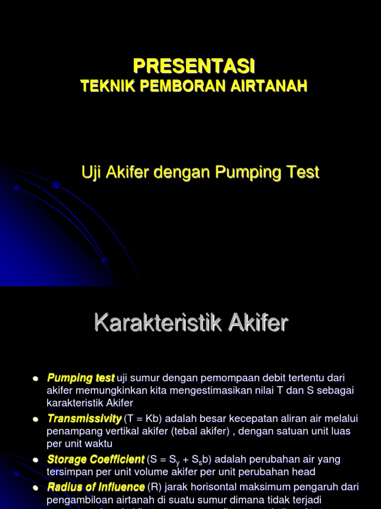 Uji Akifer: Teknik Pumping Test | PDF | Metode & Bahan Ajar