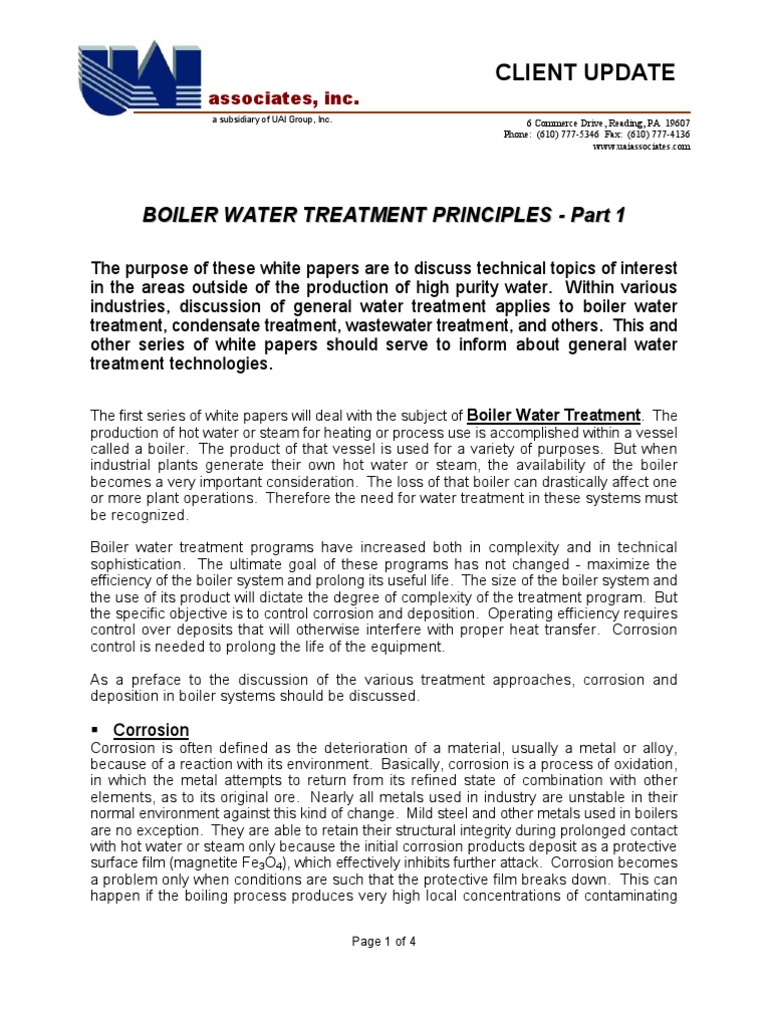 Boiler Phosphate Treatment PDF Water Treatment Corrosion
