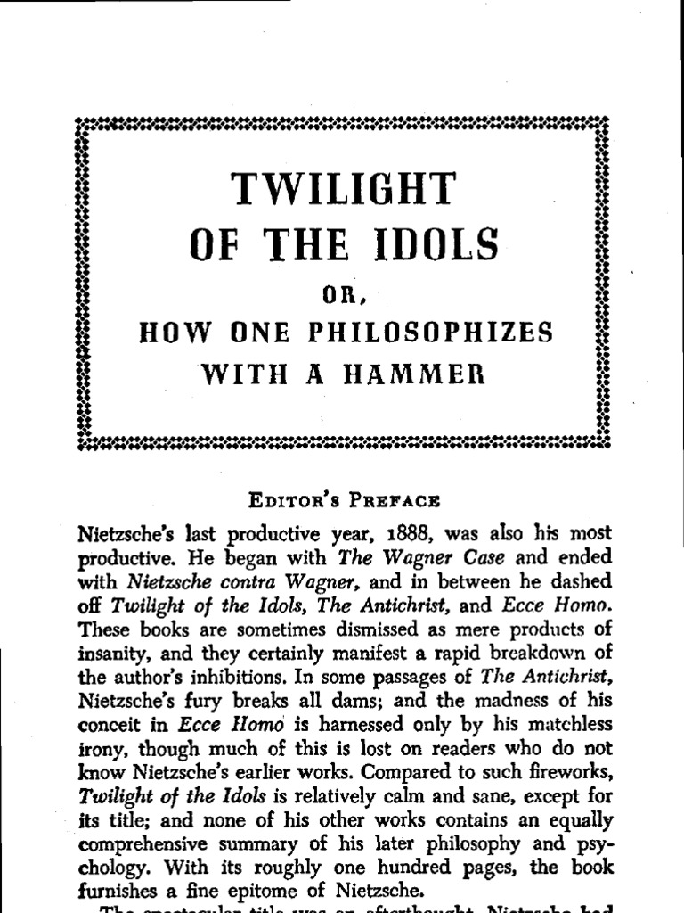 Twilight of The Idols PDF Friedrich Nietzsche Socrates