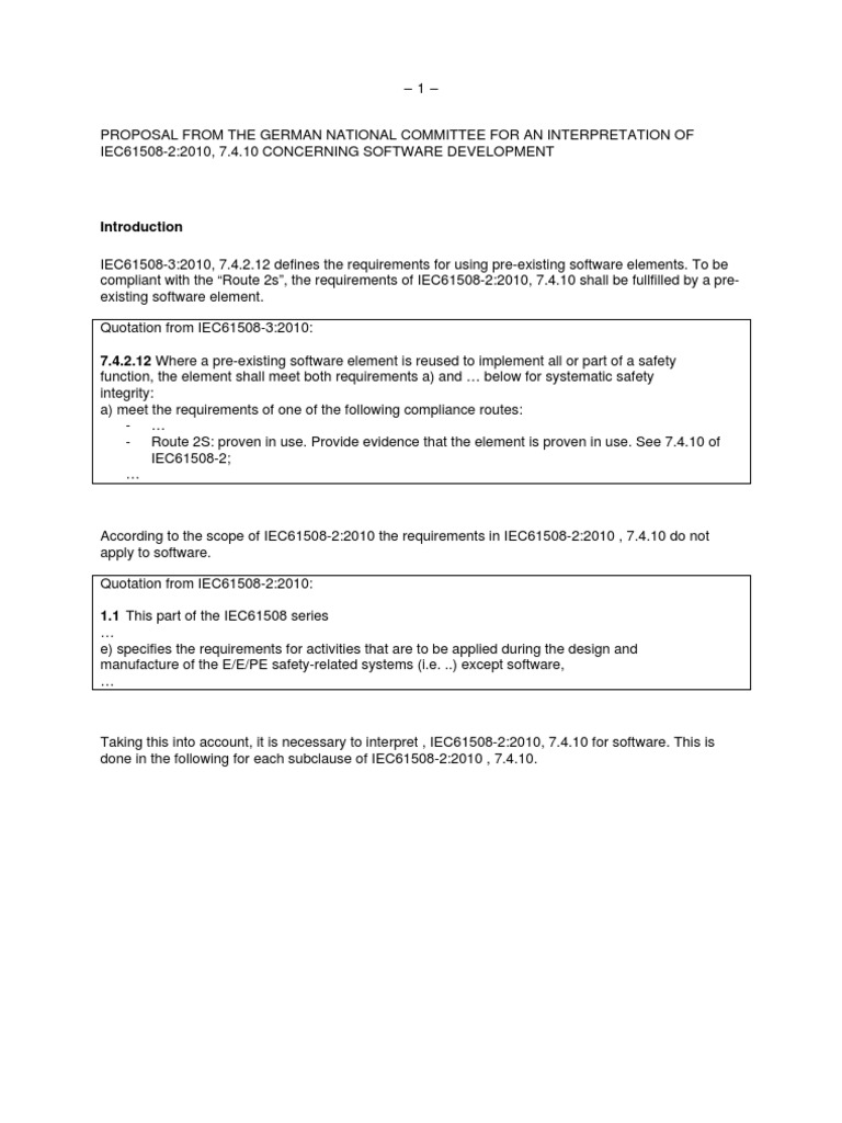 IEC 61508 Interpretation Computing Technology