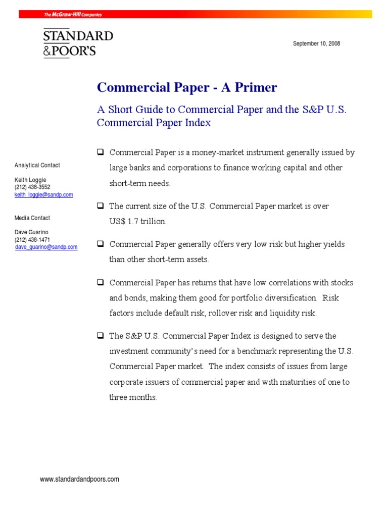 commercial paper primer Commercial Paper Money Market Fund Free