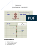 Homework-1 Why Use A Transformer Instead of Voltage Divider?