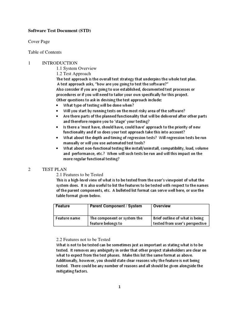 Software Test Document Template | PDF | Computer Engineering ...