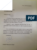 Carta de Armando Villanueva A Municipalidad de Lima