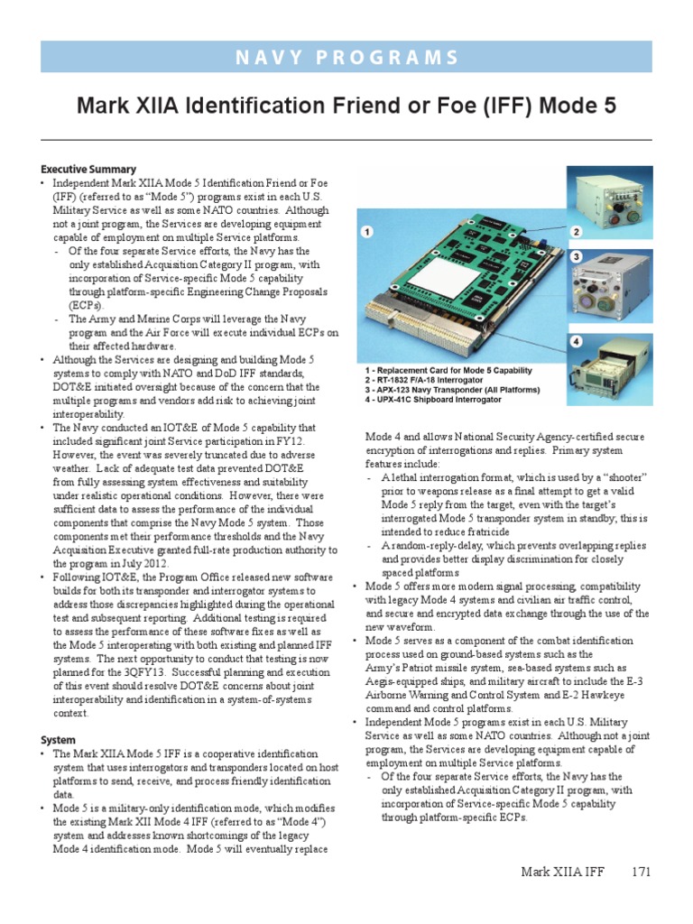 Mark XIIA Mode 5 IFF System Overview | PDF | Interoperability ...