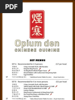 Opium Cafe Menu