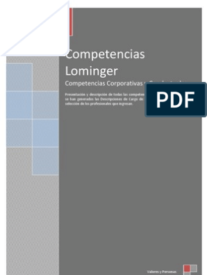 COMPETENCIAS LOMINGER Con El Comportamiento Experto | PDF | Toma de  decisiones | Aprendizaje