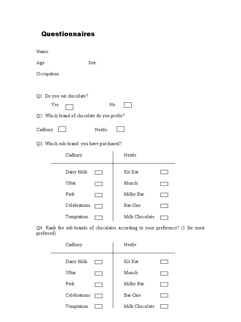Chocolate Brand Perception Survey | PDF | Brand | Chocolate