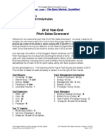 Scoggins Report - 2012 Year-End Pitch Sales Scorecard