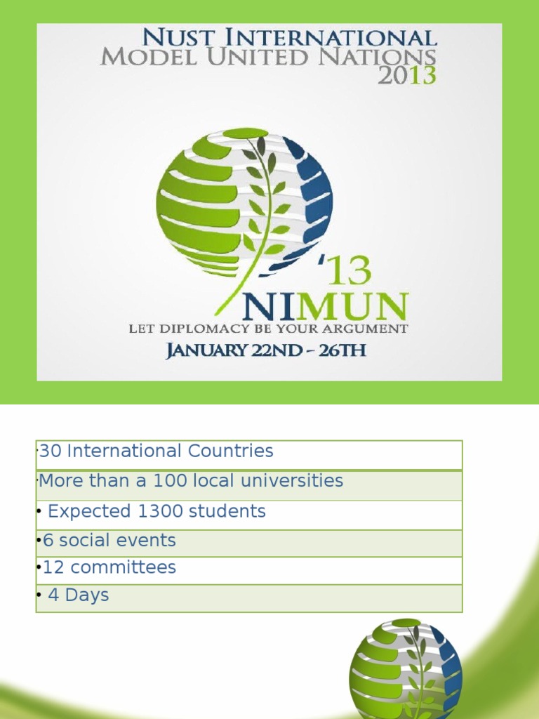 NIMUN 2013: International Student Conference | PDF