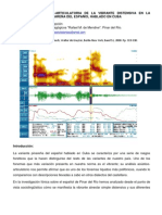 Descripción Acústico-Articulatoria de La Vibrante Distensiva en La Variante Dialectal Pinareña Del Español Hablado en Cuba