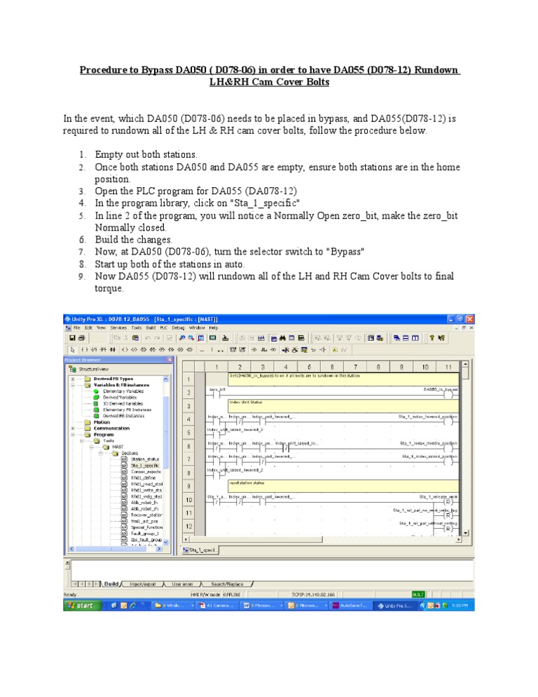 Bypass Procedure for DA050 to DA055 | PDF | Machines | Mechanical ...