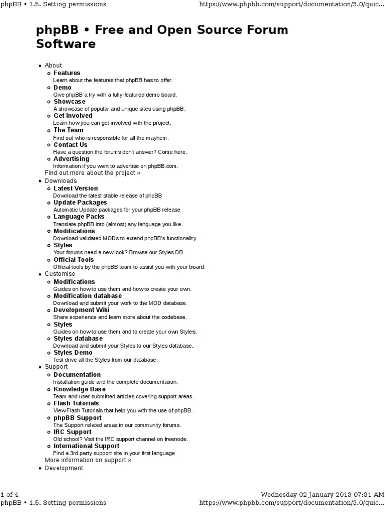 PHPBB Setting Permissions | PDF | Internet Forum | Digital Technology