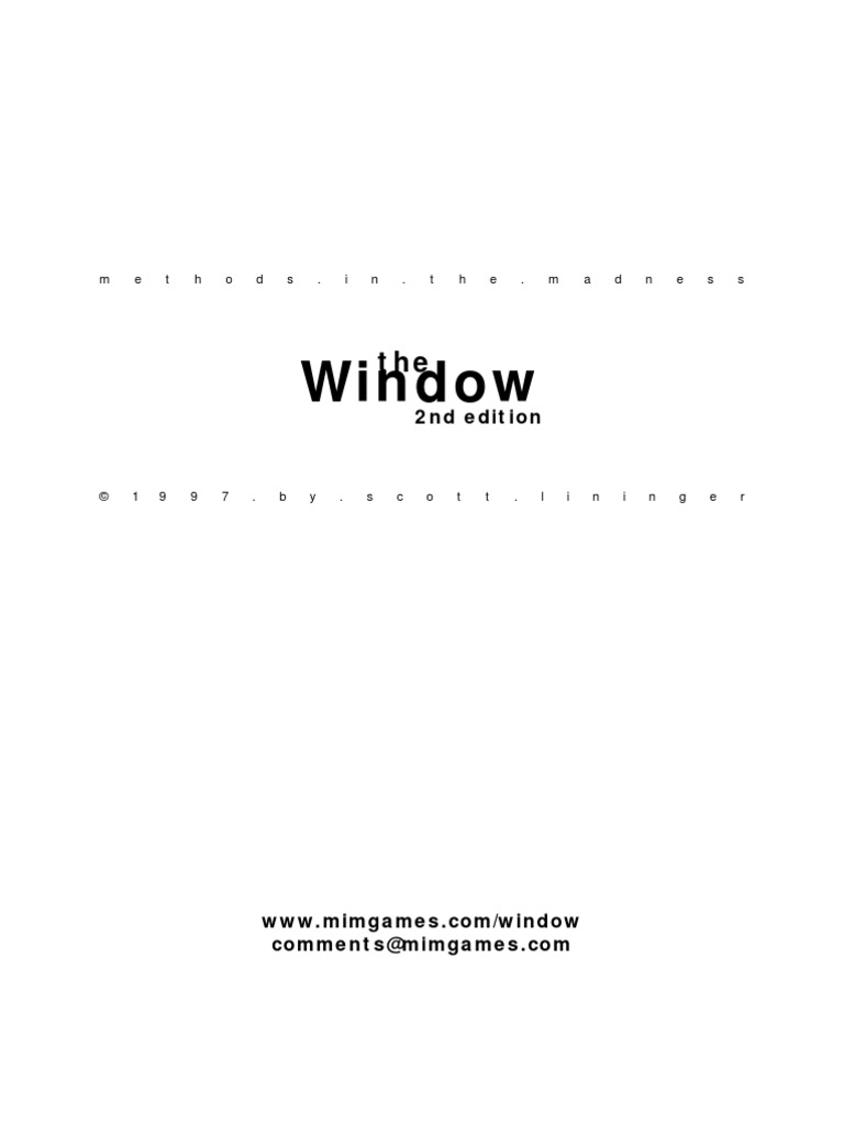 The Window RPG | PDF | Role Playing Games | Storytelling
