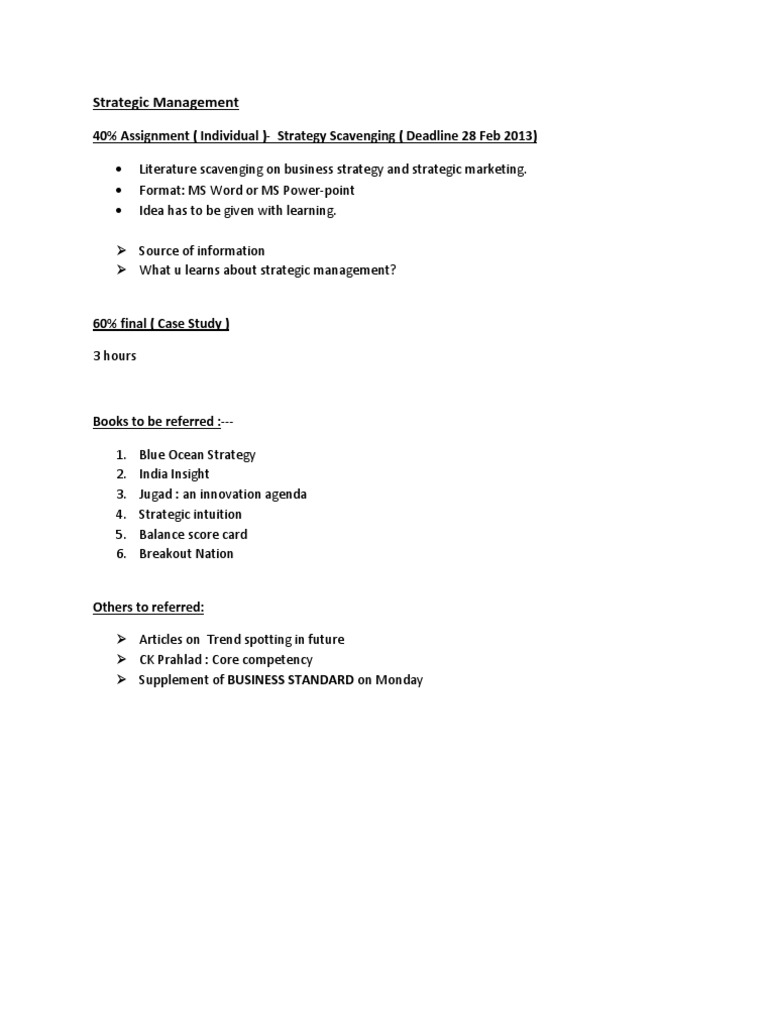Strategic Management Assignment | PDF
