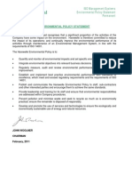 ISO Environmental Policy Statement for Permanent Environmental Management