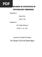 Download importance of statistics in psychology research by Muhammad Mohkam Ud Din SN120584148 doc pdf