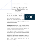 Zero Point Energy: Thermodynamic Equilibrium and Planck Radiation Law