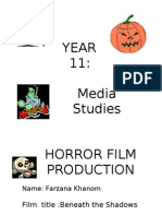 Year 11: Media Studies: Film Title:beneath The Shadows