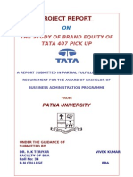 Project Report: The Study of Brand Equity of Tata 407 Pick Up