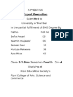 A Project On Export Promotion