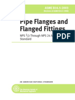Pipe Flanges and Flanged Fittings: NPS 1/2 Through NPS 24 Metric/Inch Standard