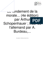 Schopenhauer - Les Fondements de La Morale [1894]