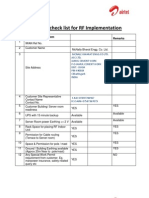 ZC Site Readiness Check List For RF Implementation: No. Check Item Remarks