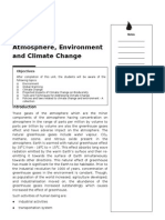 Unit 1: Atmosphere, Environment and Climate Change