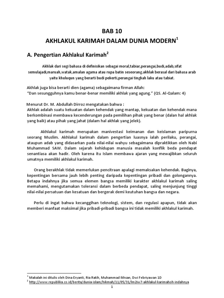 Pengertian Akhlakul Karimah Docx